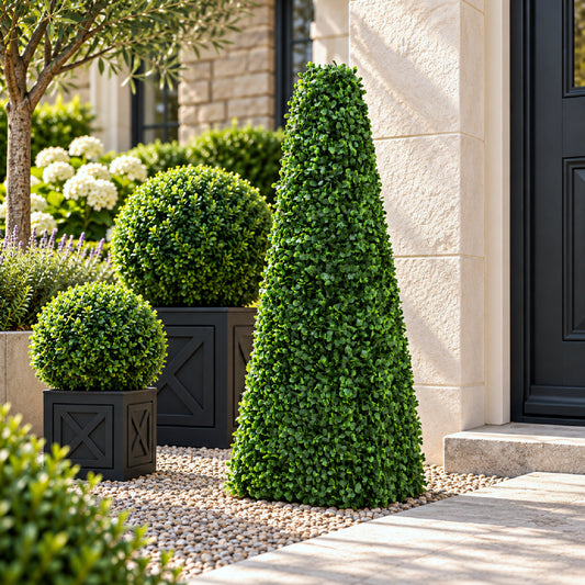 Artificial Boxwood Pyramid Topiary 90cm