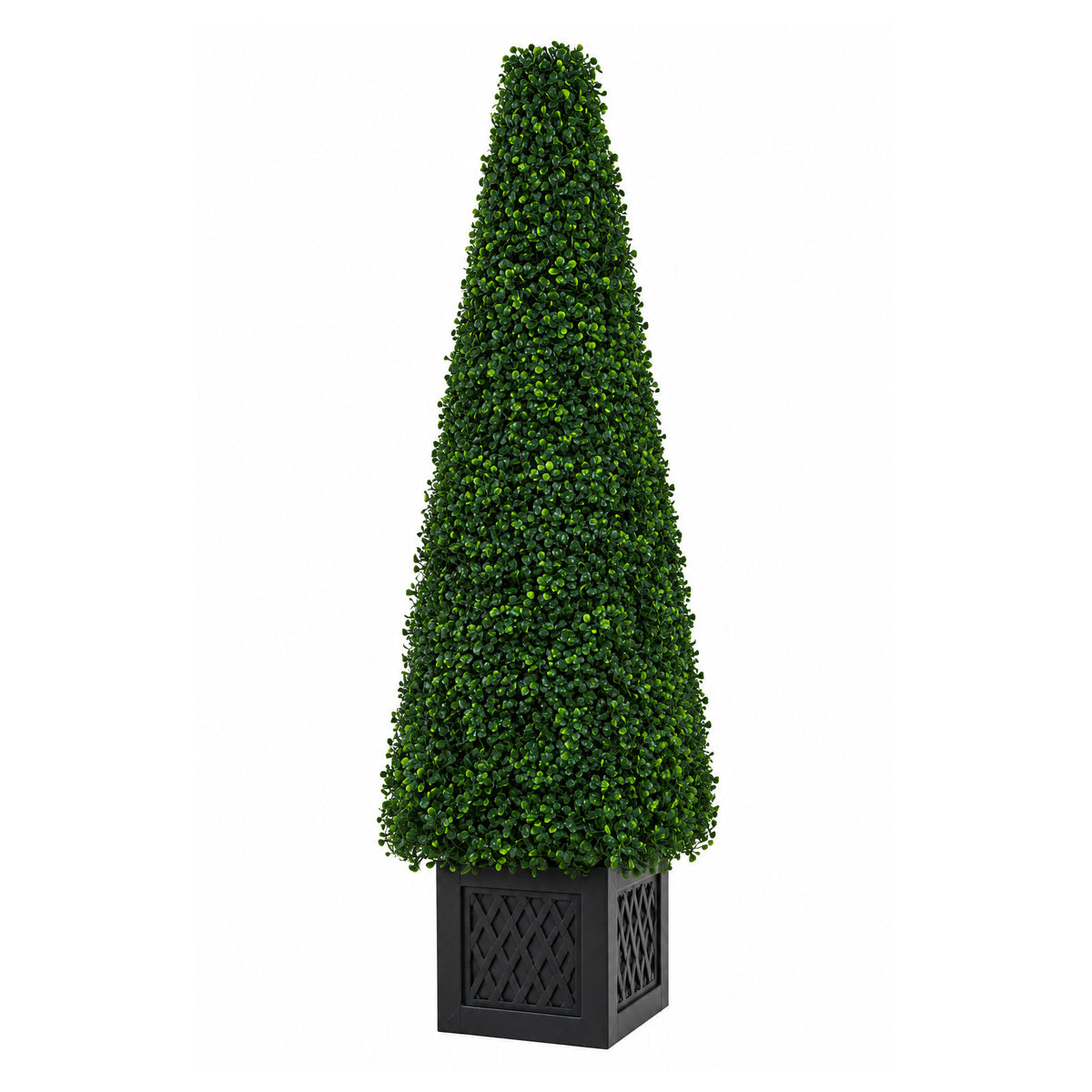 120cm Artificial Boxwood Obelisk Topiary Tree with Pot - UV Resistant