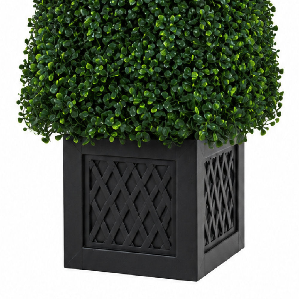 120cm Artificial Boxwood Obelisk Topiary Tree with Pot - UV Resistant