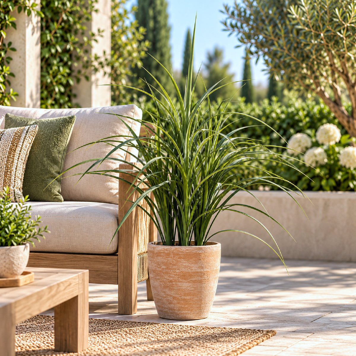 Artificial Ornamental Grass Plant UV Resistant Outdoor - 80cm
