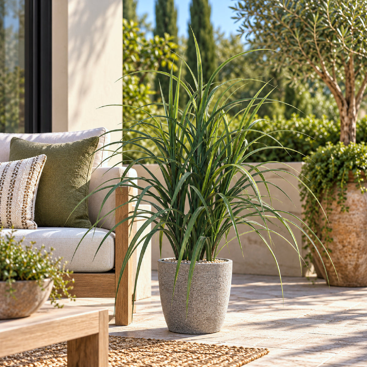 Artificial Ornamental Grass Plant UV Resistant Outdoor - 100cm