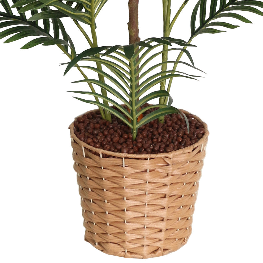 Artificial Mini Palm Tree in Woven Rattan Effect Pot - 85cm