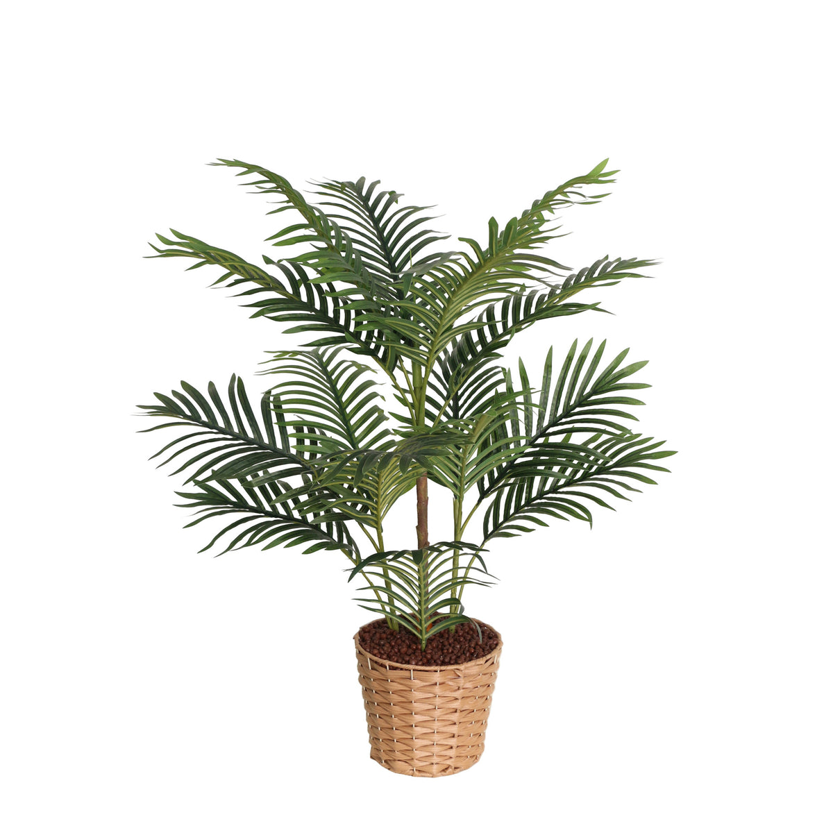 Artificial Mini Palm Tree in Woven Rattan Effect Pot - 85cm