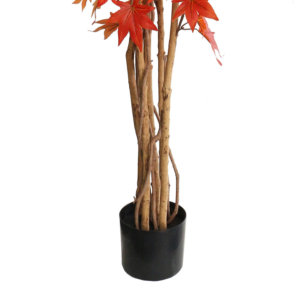 Artificial Autumn Red Maple Tree with Natural Wood Trunk 165cm