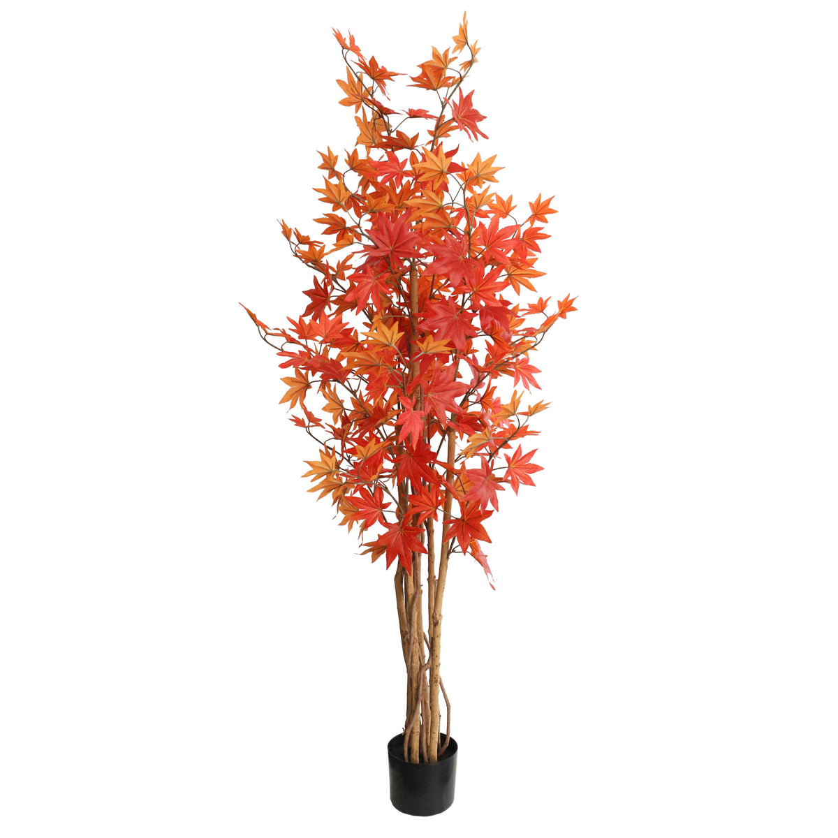 Artificial Autumn Red Maple Tree with Natural Wood Trunk 165cm