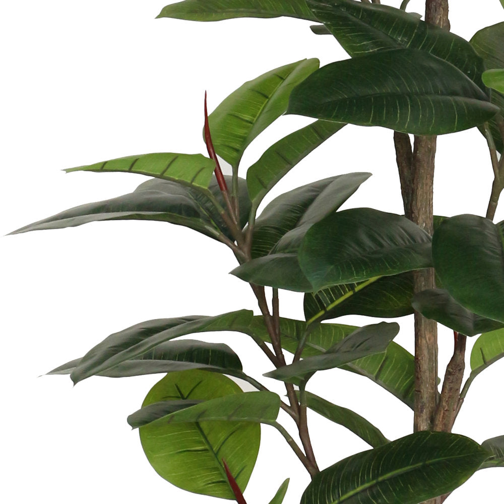 Artificial Rubber Ficus Tree in White Pot - 135cm