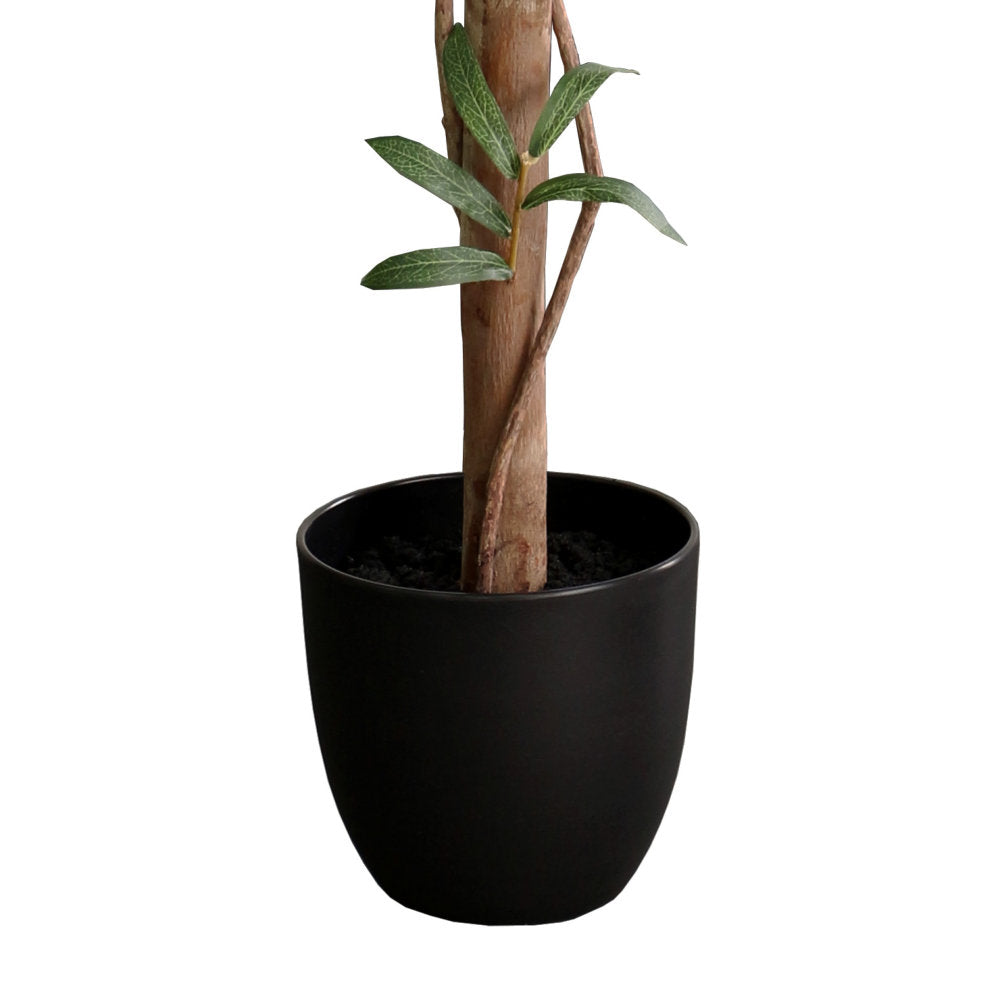 Artificial Olive Topiary Tree Natural Wood Trunk - 122cm
