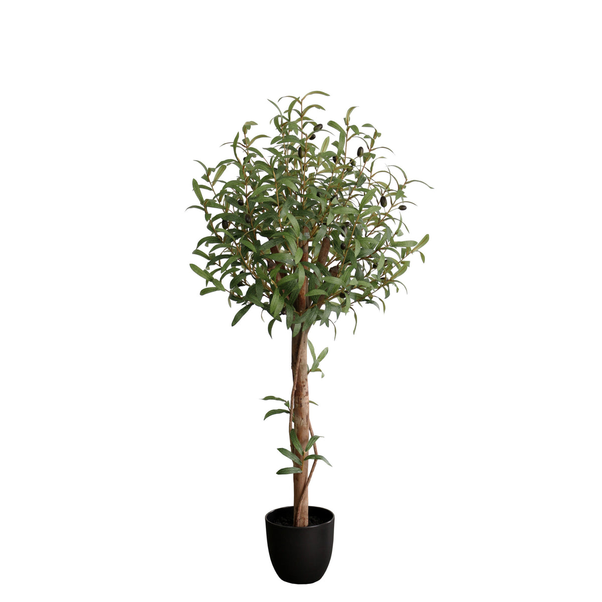 Artificial Olive Topiary Tree Natural Wood Trunk - 122cm