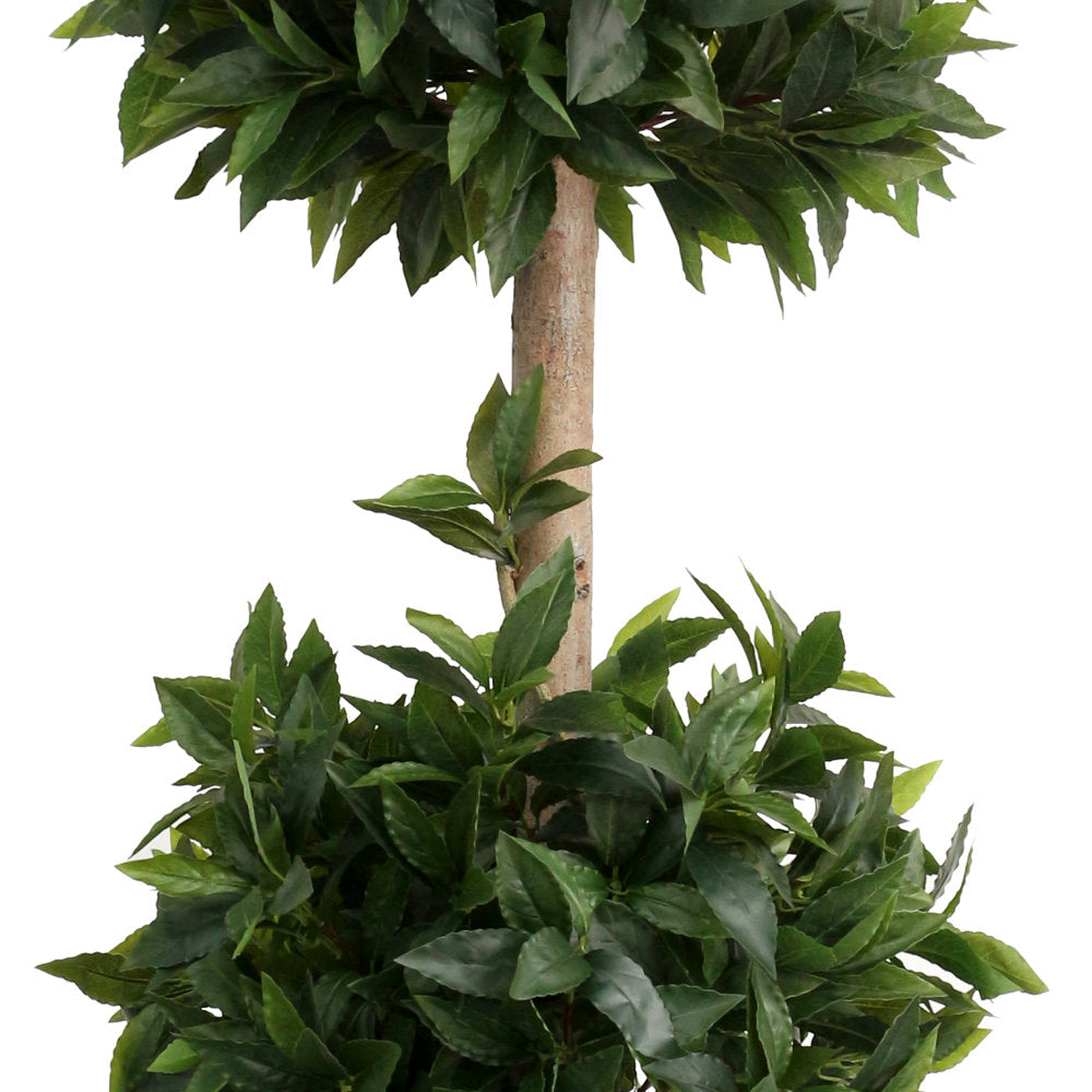 Artificial Bay Tree Double Ball Topiary Natural Trunk - 153cm