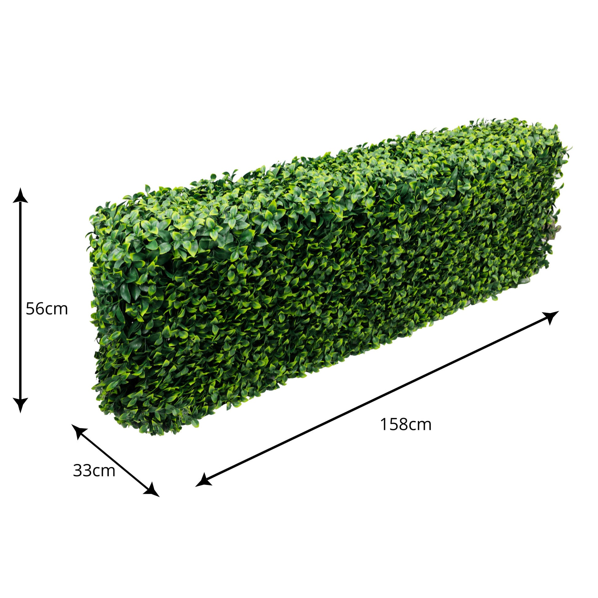 Premium Freestanding Artificial Gardenia Hedge - 56cm x 158cm
