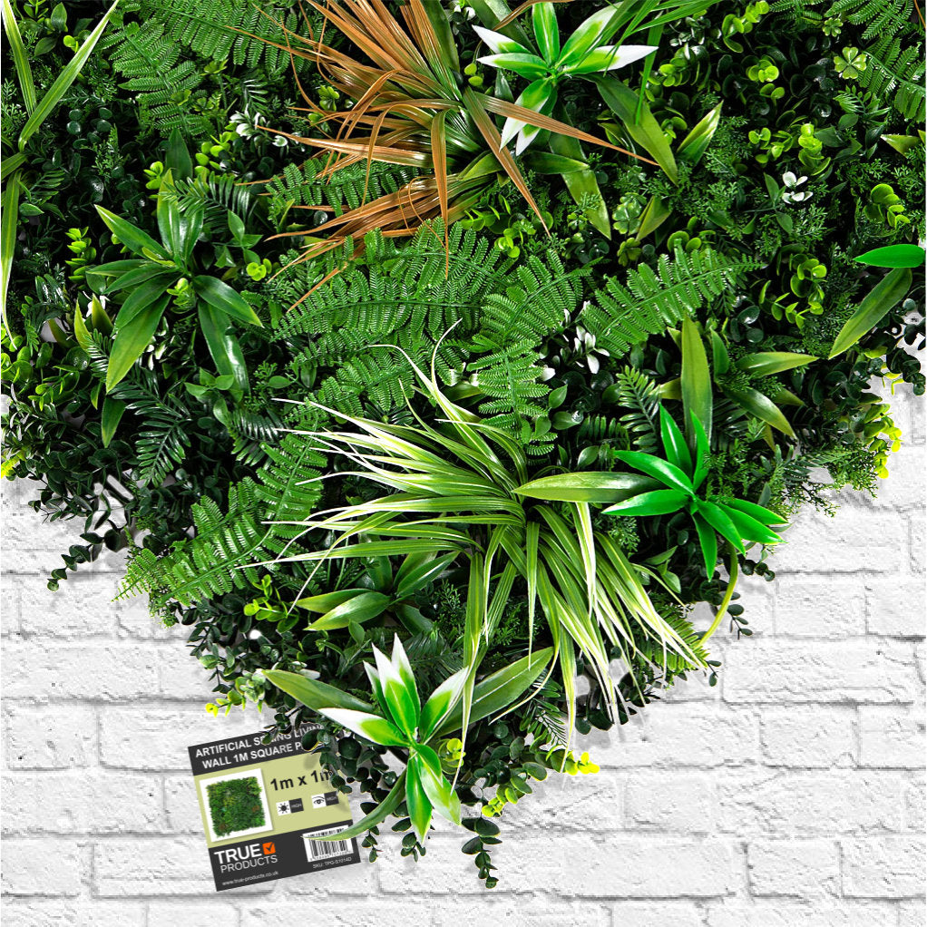 Premium Artificial Spring Green Wall Panel 1m x 1m Close Up