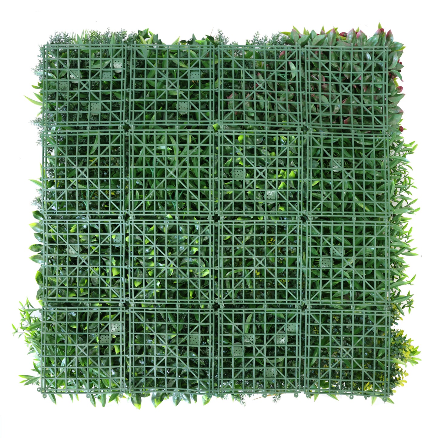 Premium Artificial Spring Green Wall Panel 1m x 1m Backing Grid