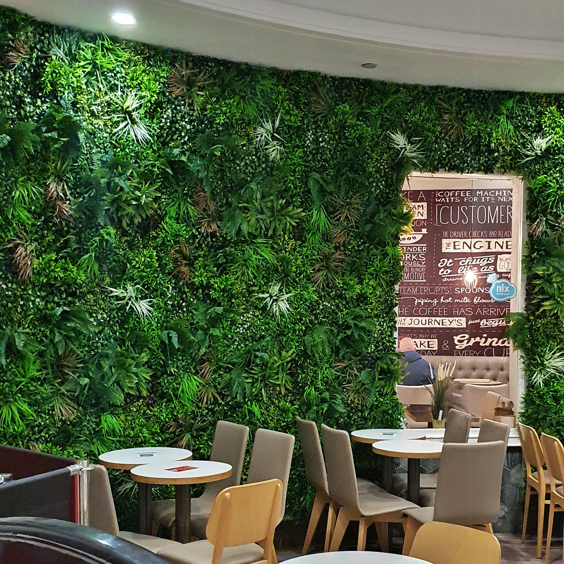 Premium Artificial Spring Green Wall Panel 1m x 1m Customer Image