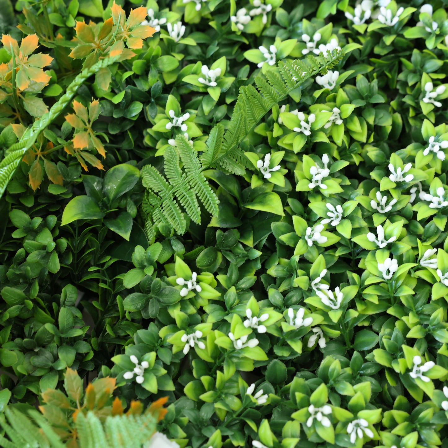 Premium Artificial Meadow Green Wall Panel 1m x 1m Close Up