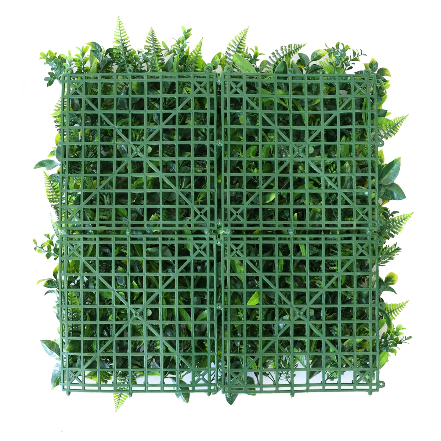 Premium Artificial Green Fern Green Wall Panel 50 x 50cm Backing Grid