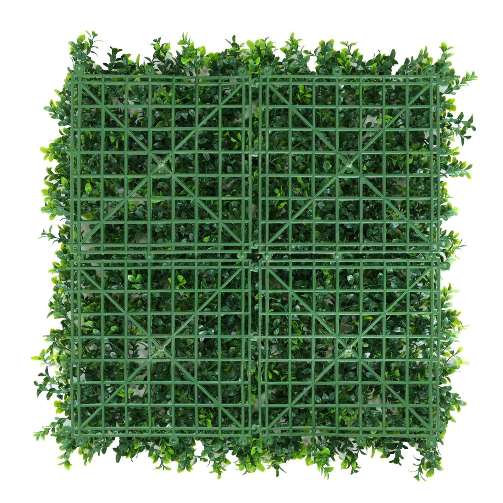 Premium Artificial White Flower Green Wall Panel 50 x 50cm Backing Grid