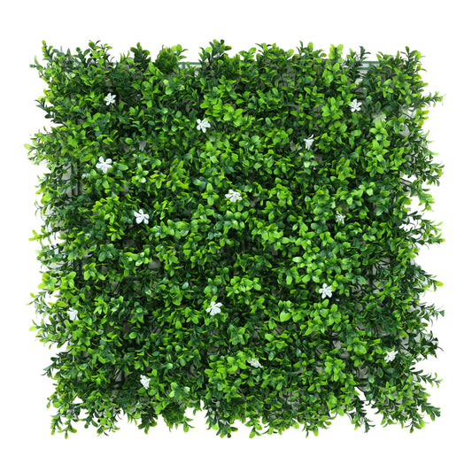 Premium Artificial White Flower Green Wall Panel 50 x 50cm