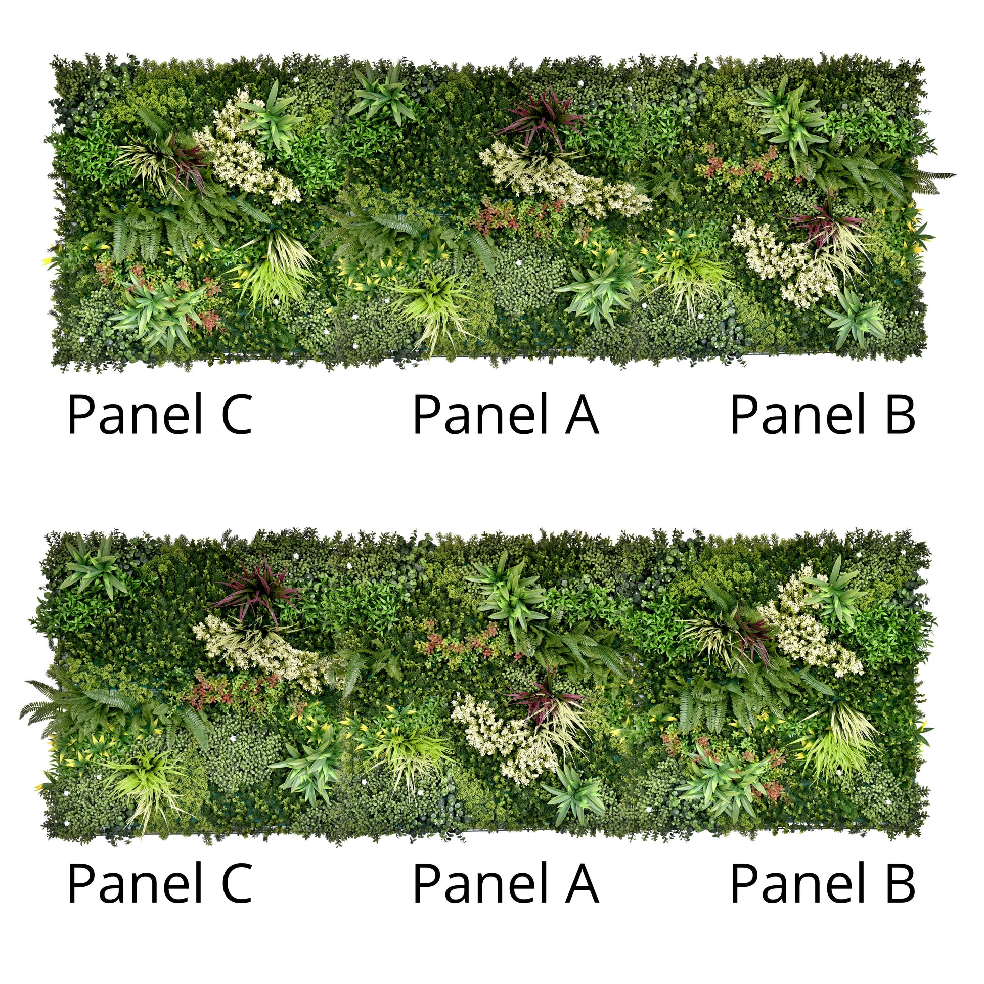 Combo of 3 Premium Artificial Gala Green Wall Panels 1m x 1m