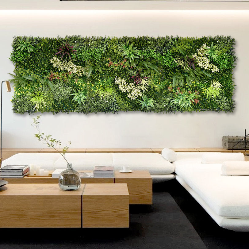 Combo of 3 Premium Artificial Gala Green Wall Panels 1m x 1m