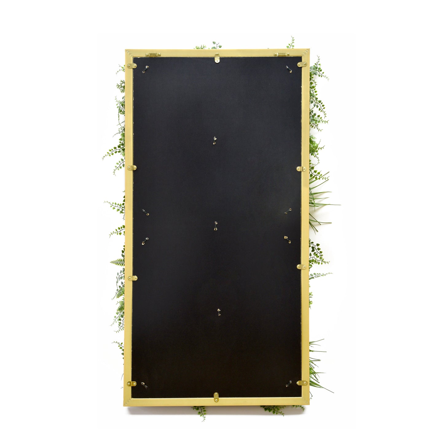 Artificial Green Foliage Wall Art Panel 100 x 50cm Rectangular Wood Frame