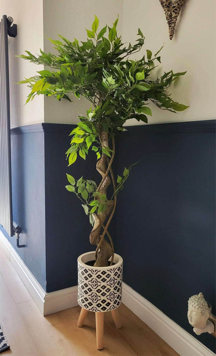 120cm Twisted Trunk Artificial Japanese Fruticosa Style Ficus Tree main image 1
