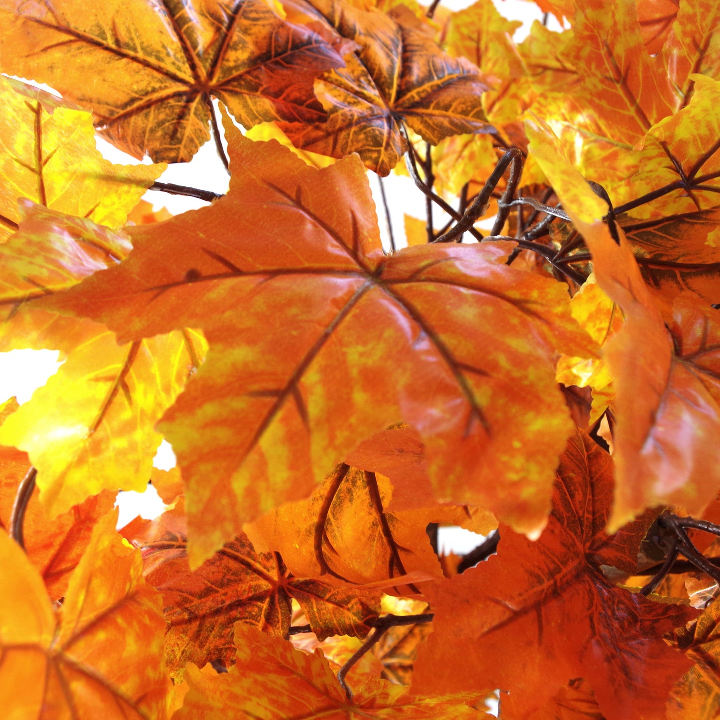 Extra Large Artificial Autumn Maple Acer Tree Close Up of Leaves